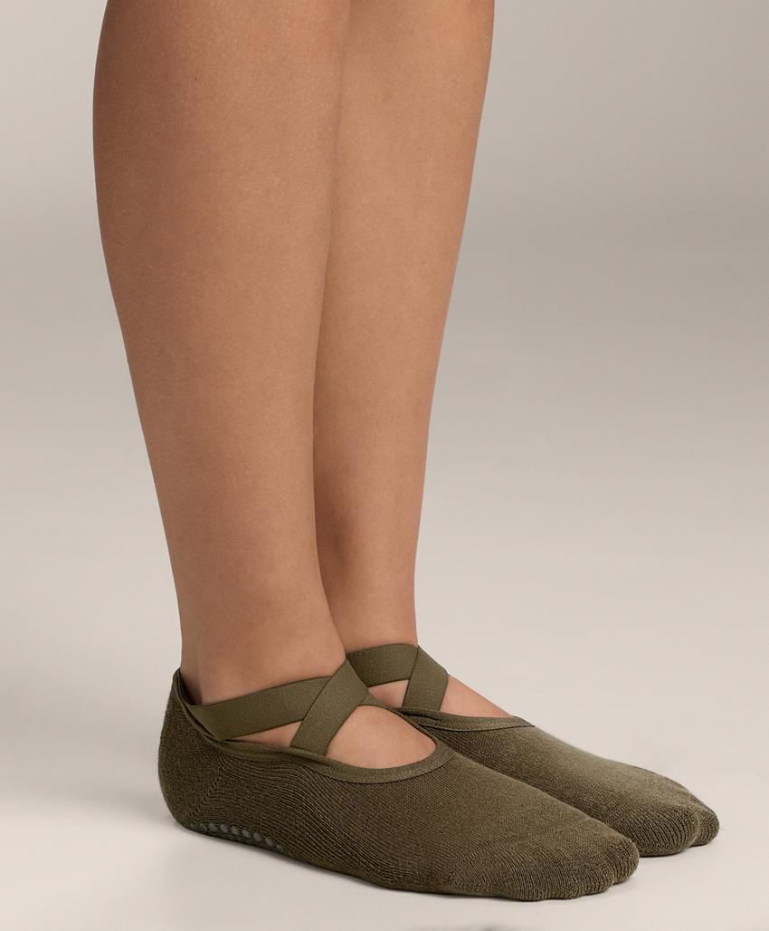 Носки для йоги и пилатеса из хлопкового смесового материала с перекрещивающимися ремешками (2 пары)