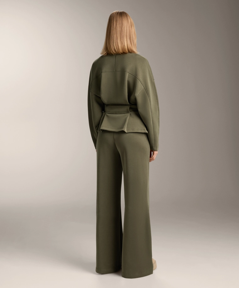 Супер высокие брюки расклешенные книзу с мягким пухом