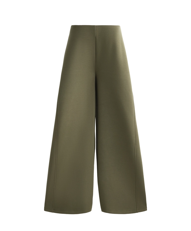 Супер высокие брюки расклешенные книзу с мягким пухом