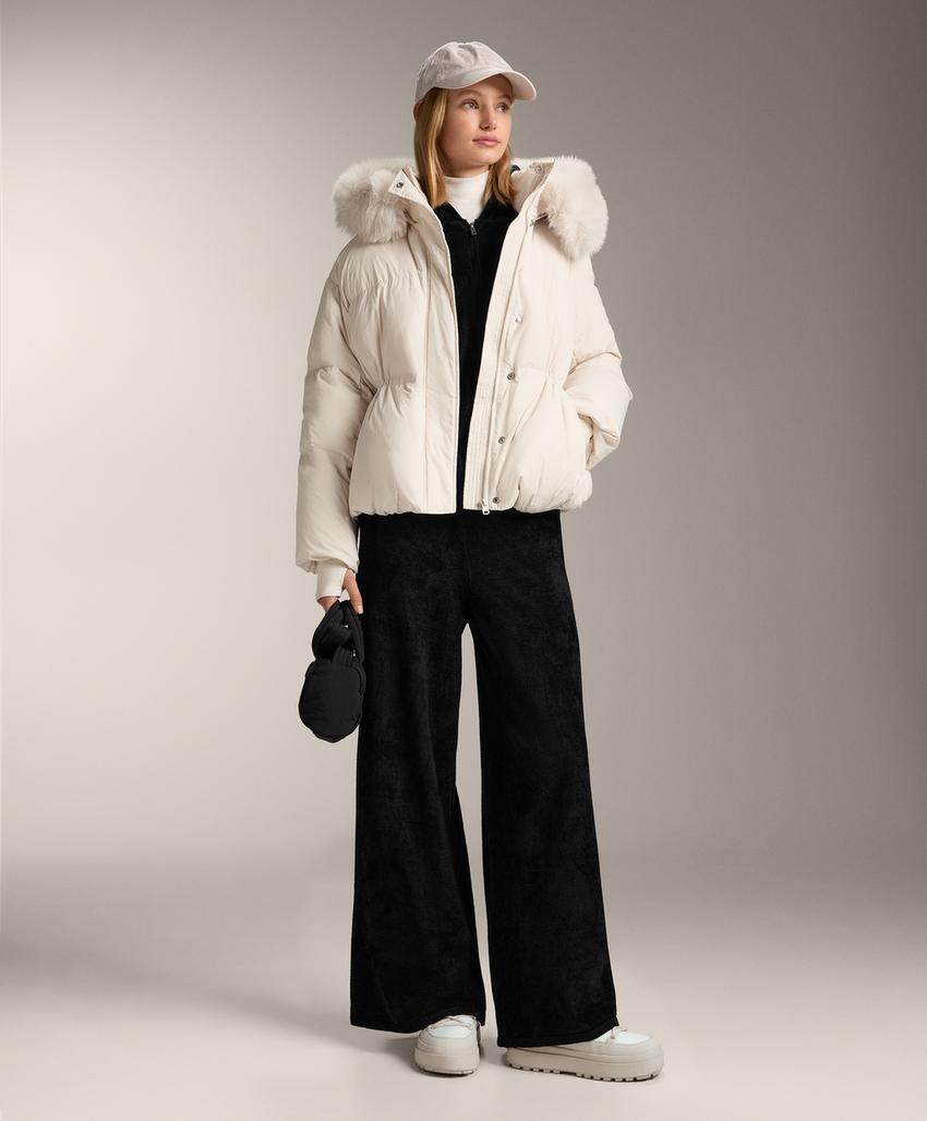 Шерстяные прямые брюки из мягкого велюра