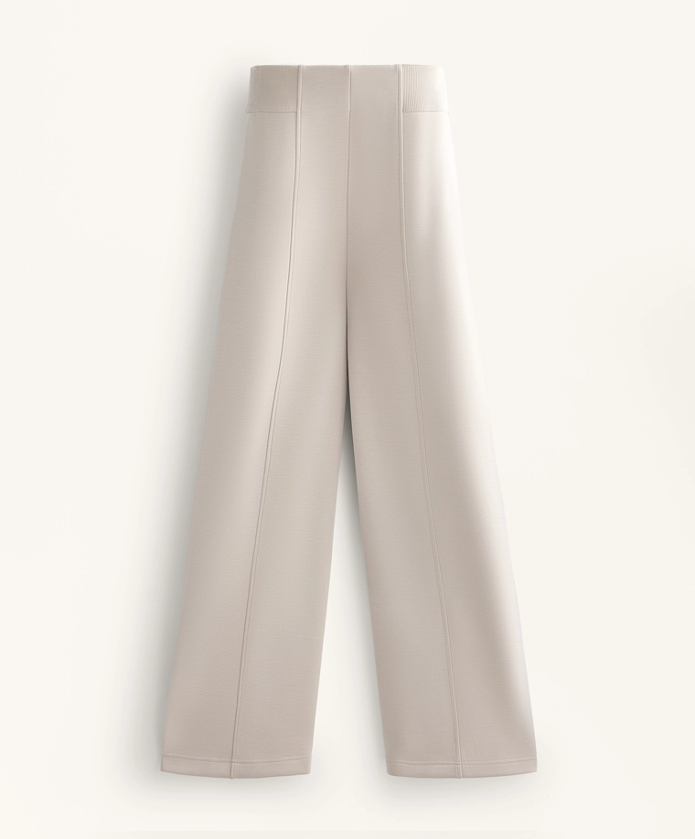 Супер высокие брюки с боковыми вставками и мягким пухом