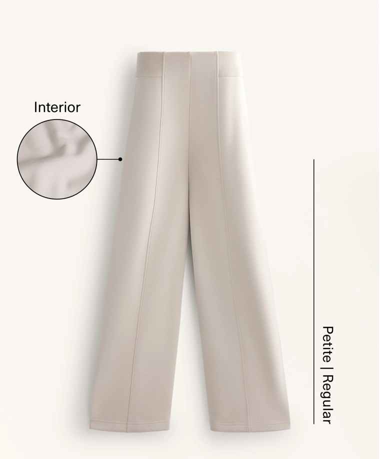 Супер высокие брюки с боковыми вставками и мягким пухом