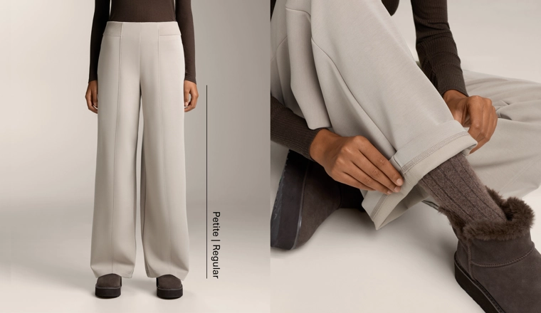 Супер высокие брюки с боковыми вставками и мягким пухом