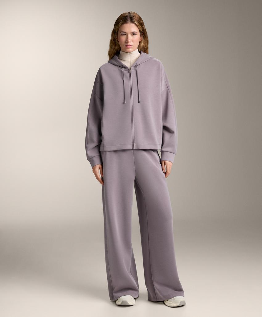 Прямые брюки из рибаны с мягким ощущением модала