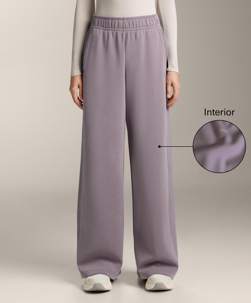 Прямые брюки из рибаны с мягким ощущением модала