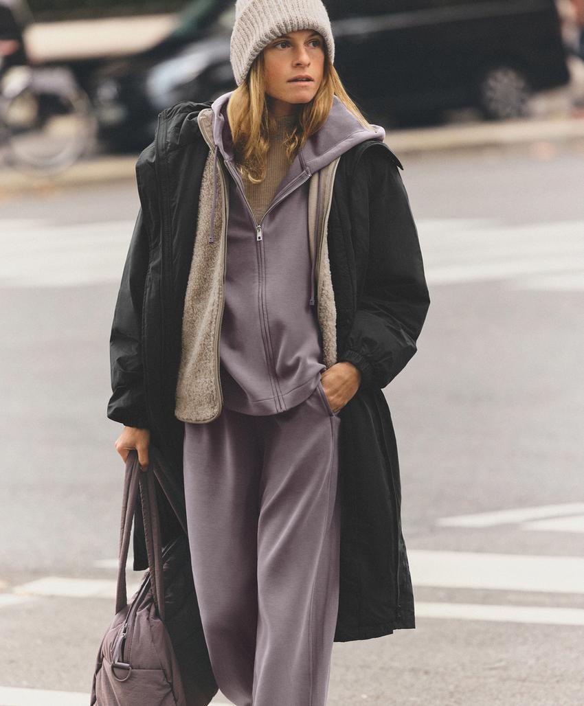 Прямые брюки из рибаны с мягким ощущением модала