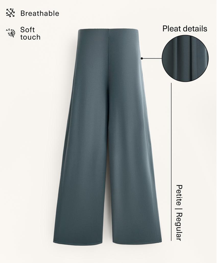 Брюки свободного кроя из мягкого модала с боковыми складками