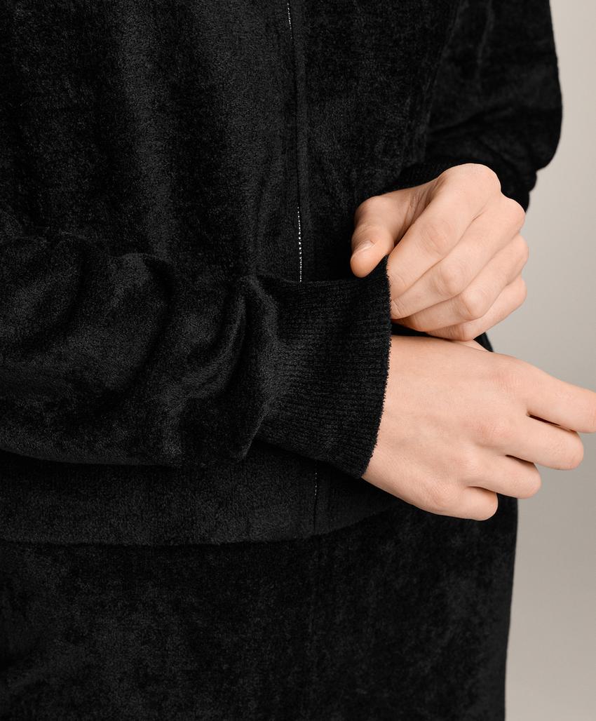 Тонкая хлопковая куртка с капюшоном шениль