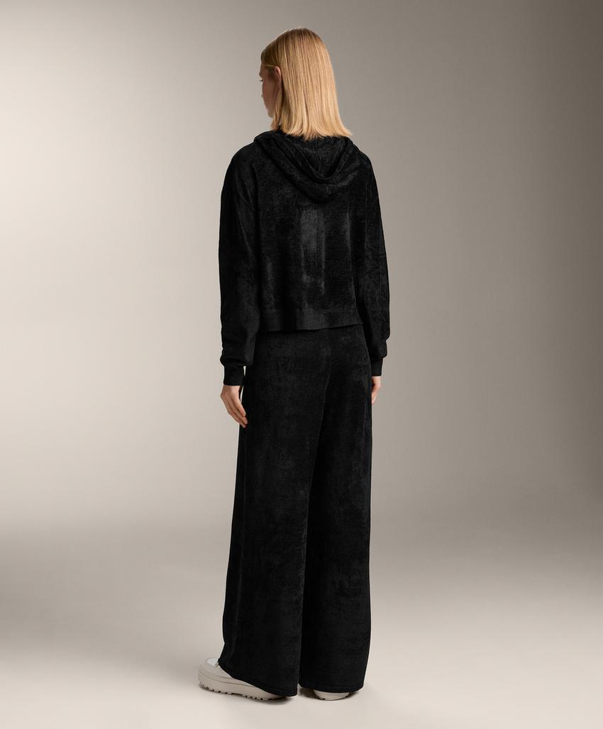 Тонкая хлопковая куртка с капюшоном шениль