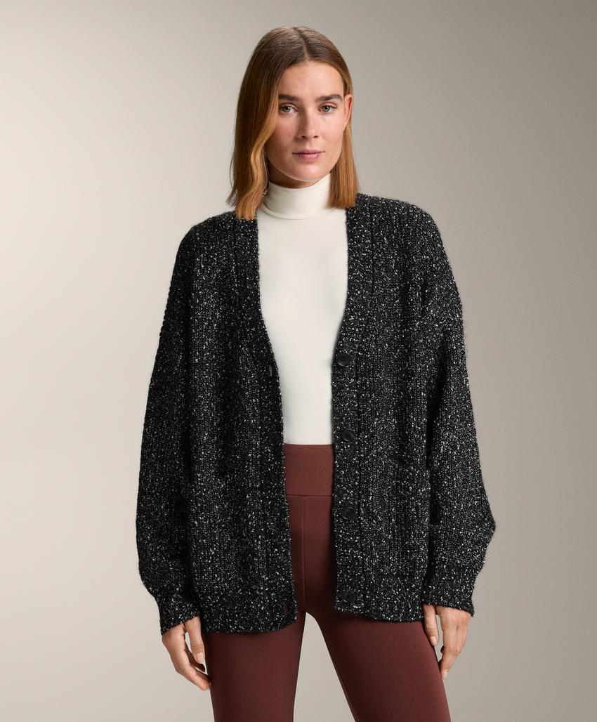 Кардиган с v-образным вырезом и вкраплениями из шерсти 27%