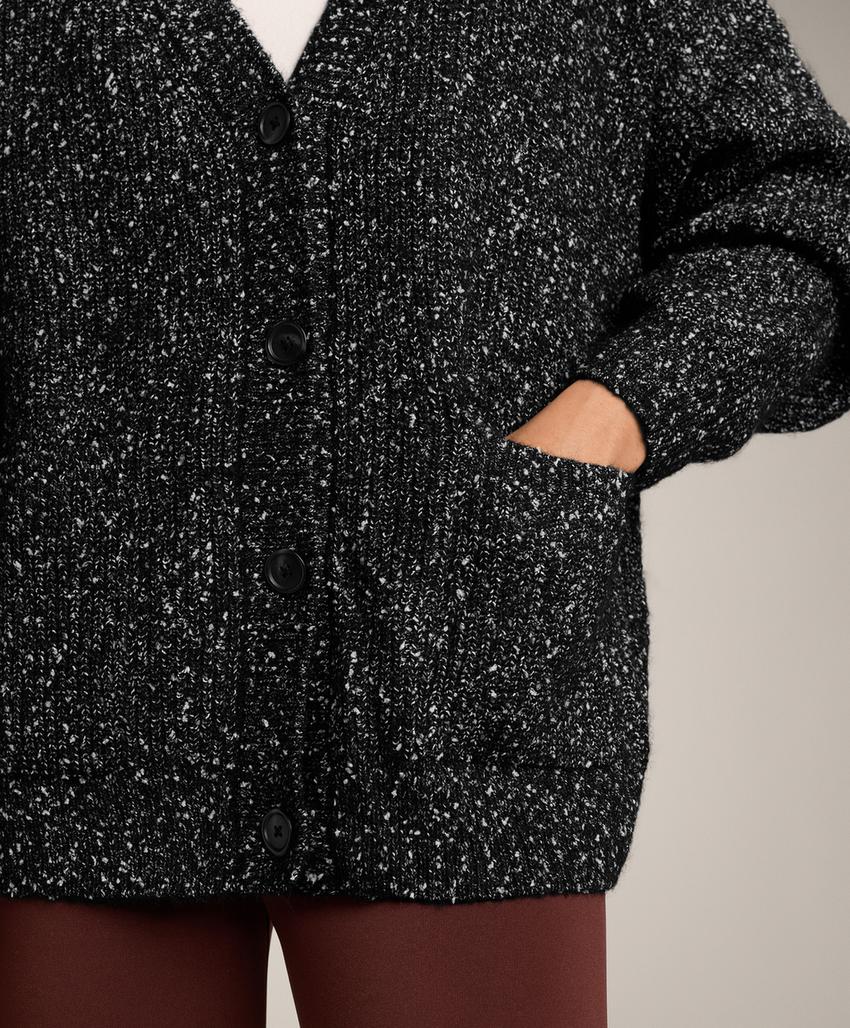 Кардиган с v-образным вырезом и вкраплениями из шерсти 27%