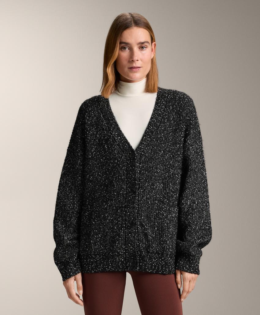 Кардиган с v-образным вырезом и вкраплениями из шерсти 27%