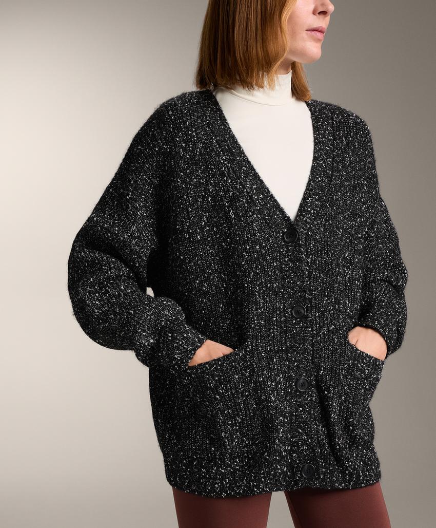 Кардиган с v-образным вырезом и вкраплениями из шерсти 27%