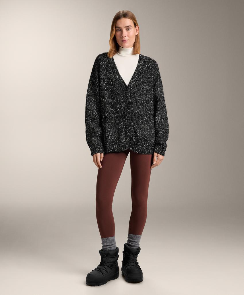 Кардиган с v-образным вырезом и вкраплениями из шерсти 27%