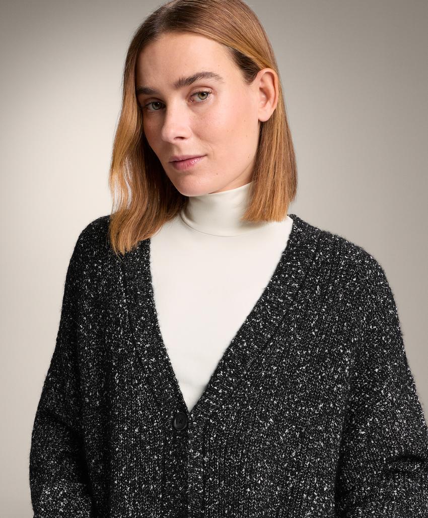 Кардиган с v-образным вырезом и вкраплениями из шерсти 27%