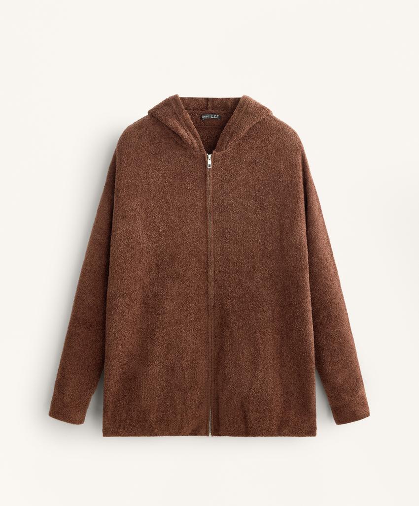 Теплая куртка с капюшоном шениль