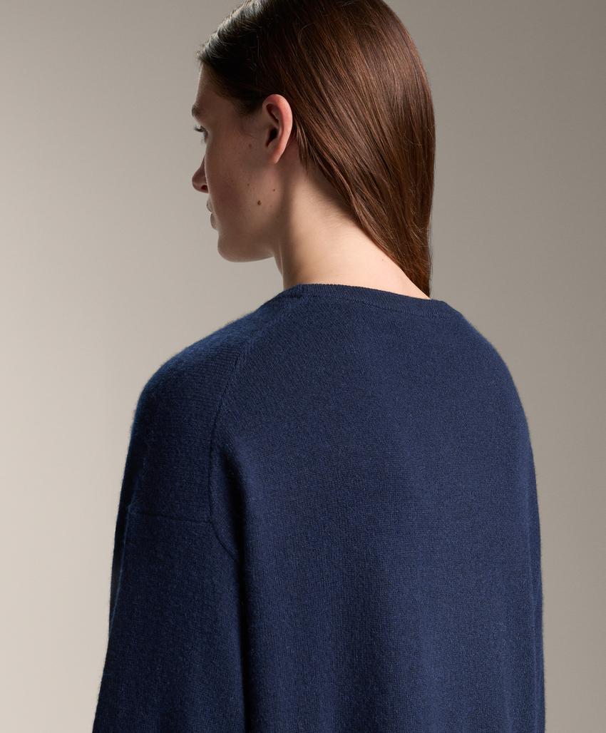 Джемпер с круглым вырезом из 100% кашемира