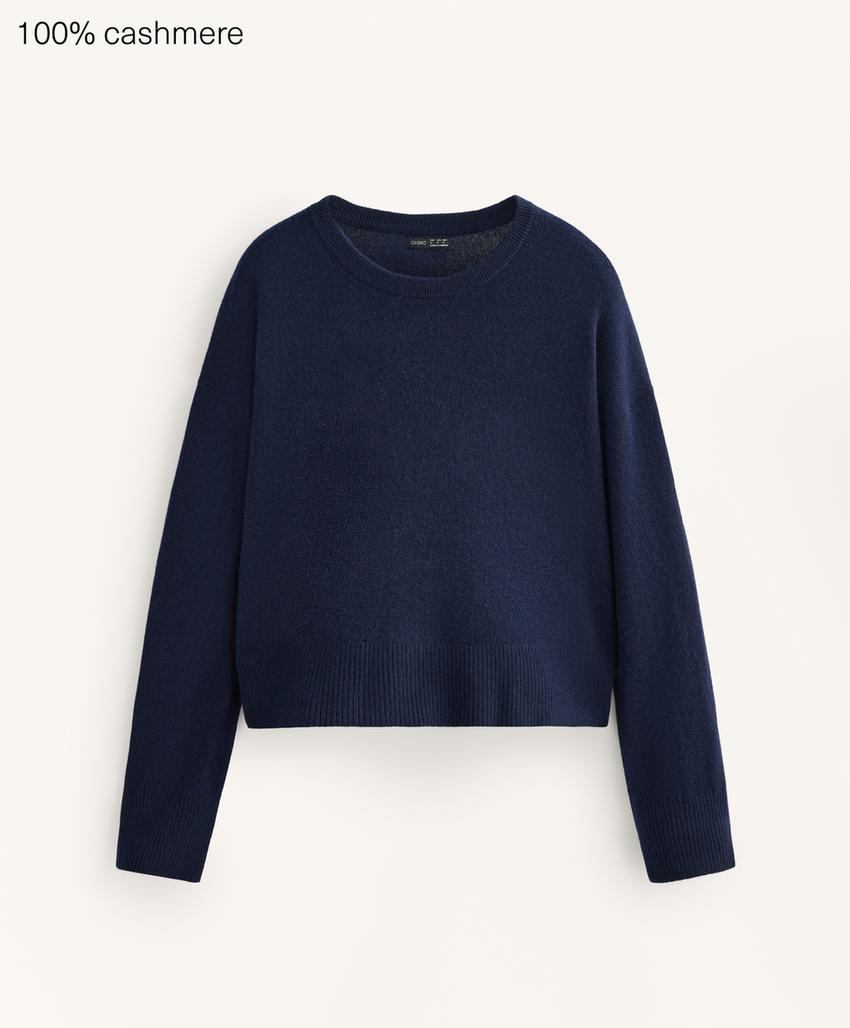 Джемпер с круглым вырезом из 100% кашемира