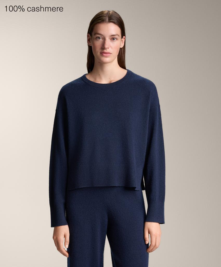 Джемпер с круглым вырезом из 100% кашемира