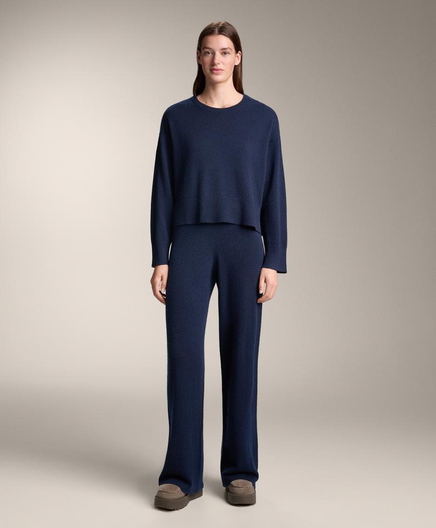 Джемпер с круглым вырезом из 100% кашемира