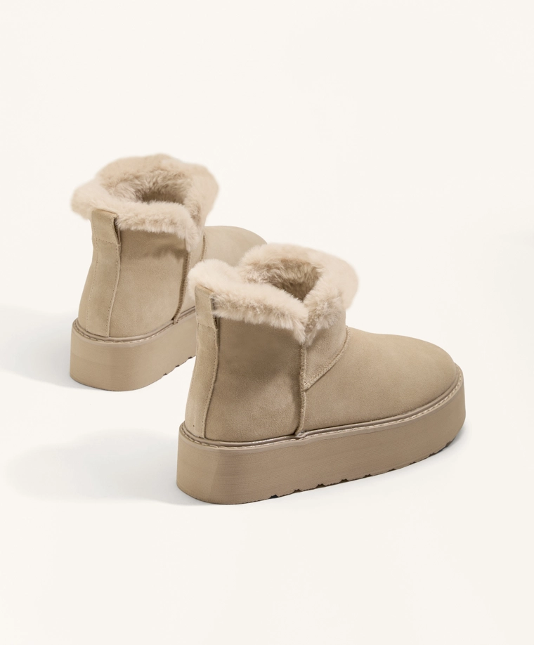 Ботинки-ботильоны на платформе из кожи