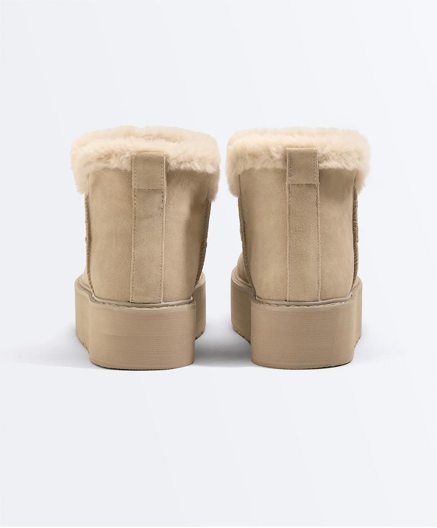 Ботинки-ботильоны на платформе из кожи