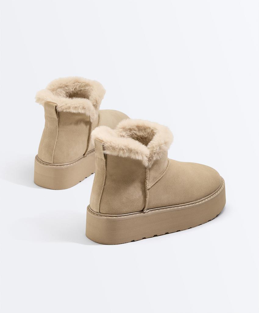 Ботинки-ботильоны на платформе из кожи