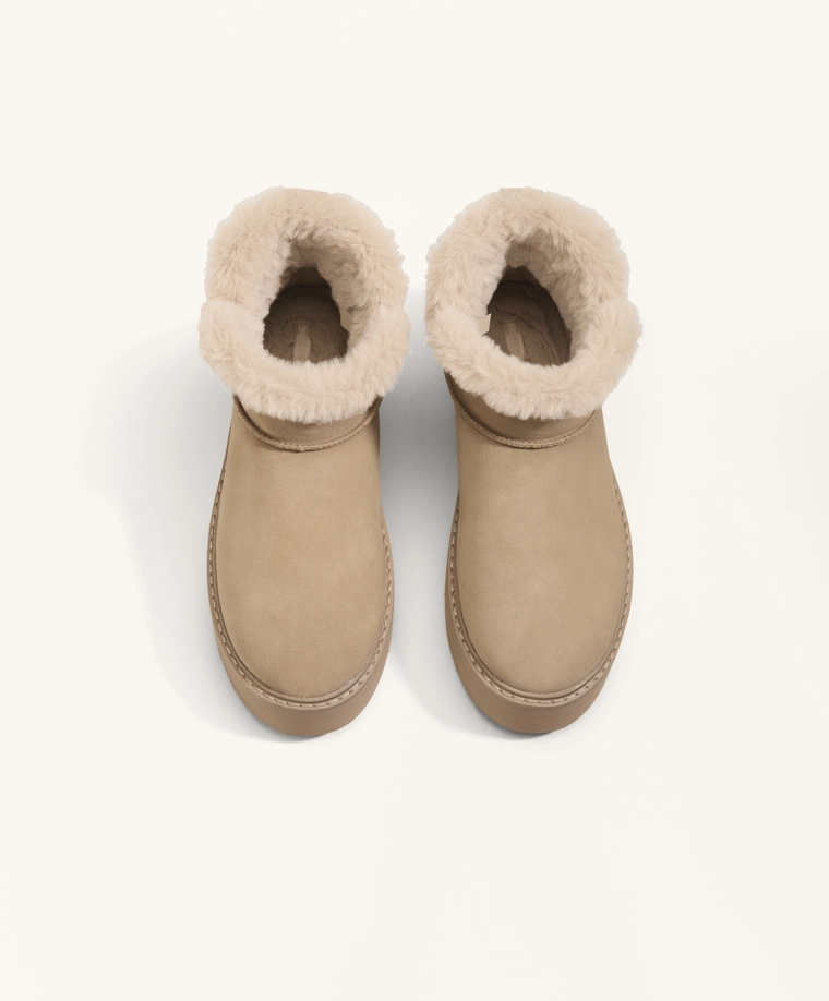 Ботинки-ботильоны на платформе из кожи