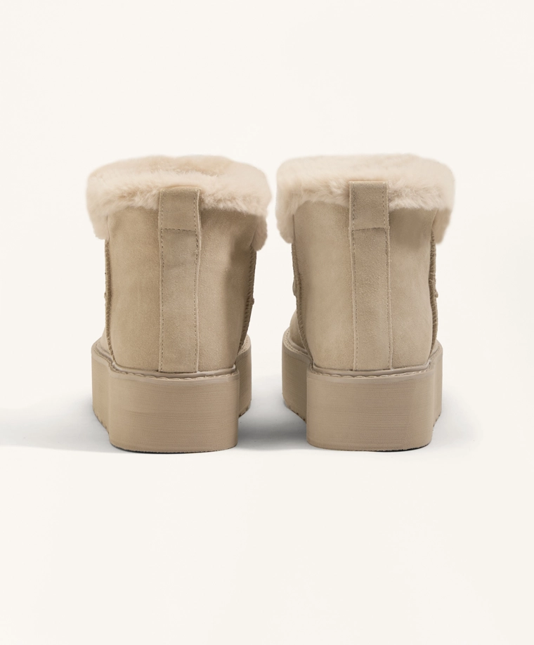 Ботинки-ботильоны на платформе из кожи