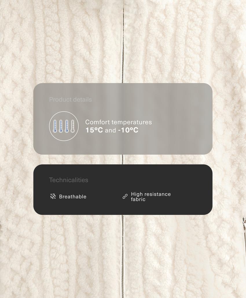 Пальто-жаккард из искусственной овчины с косами доставим в рф