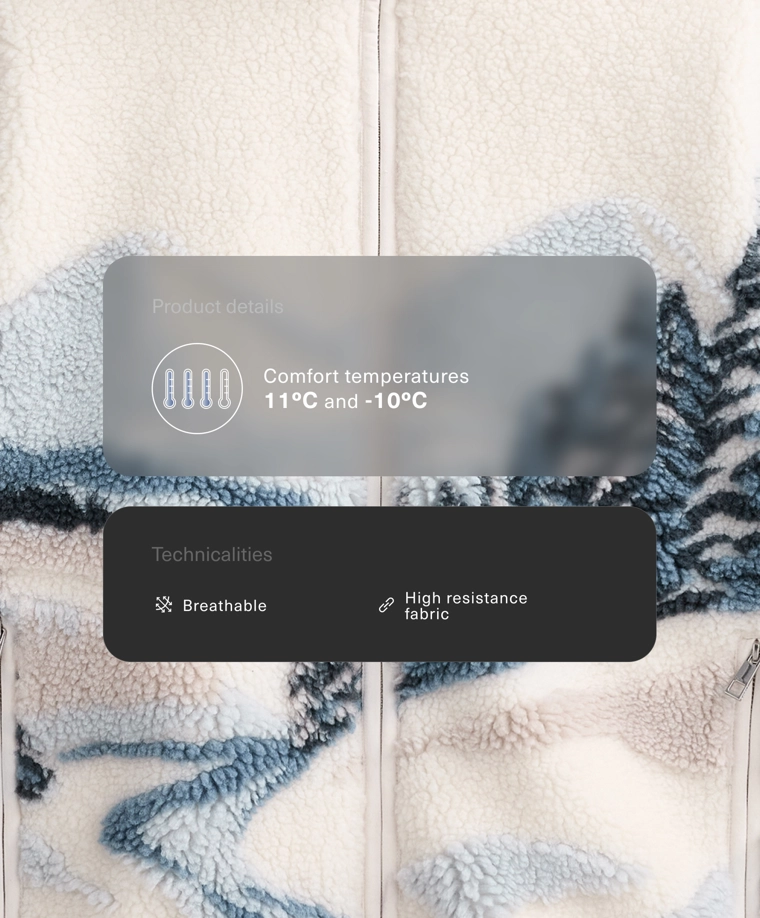 Куртка из искусственного меха с принтом гор на подкладке