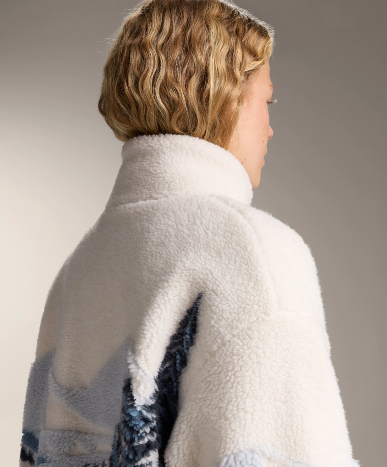 Куртка из искусственного меха с принтом гор на подкладке