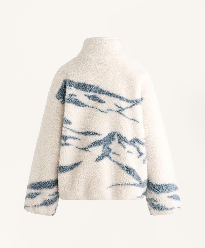 Куртка с застежкой на молнию и воротником-стойкой из искусственного меха для лыжников