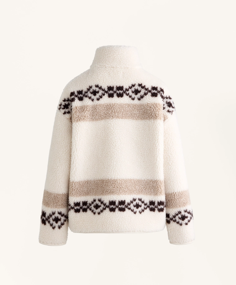 Куртка из искусственного меха оленя с высоким воротом