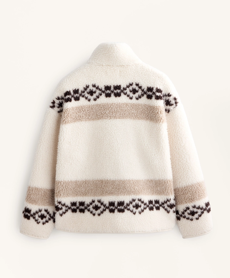 Куртка из искусственного меха оленя с высоким воротом