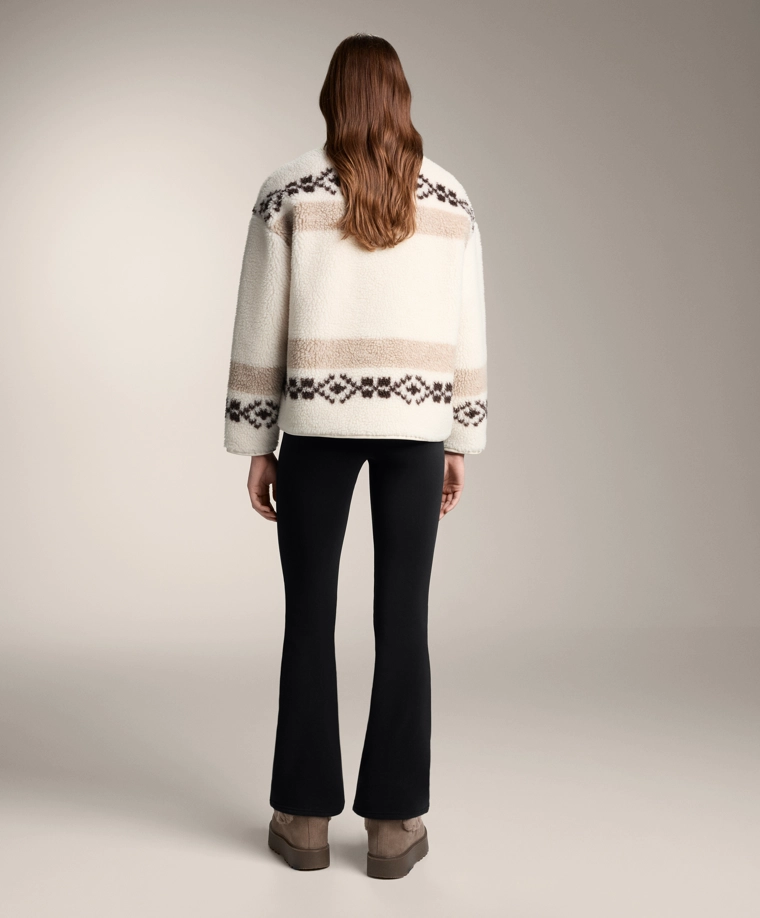 Куртка из искусственного меха оленя с высоким воротом