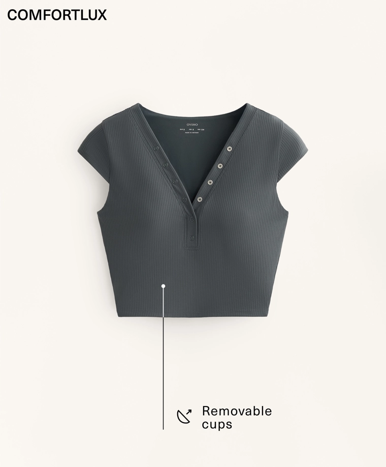 Футболка с коротким рукавом comfortlux из ребристой ткани