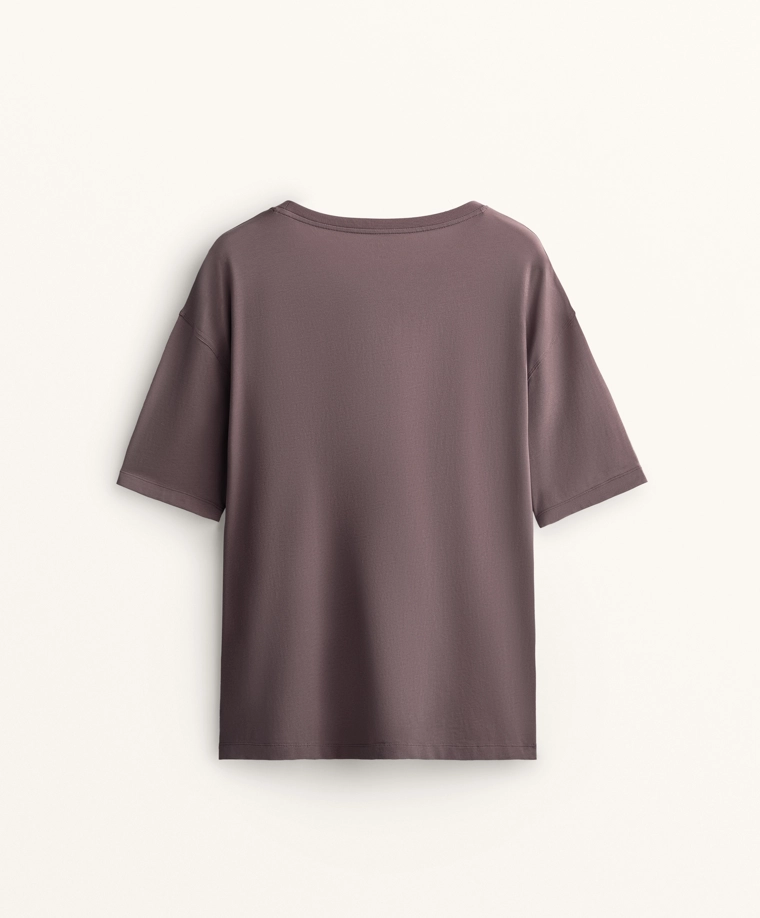 Футболка из хлопкового смесового материала с короткими рукавами