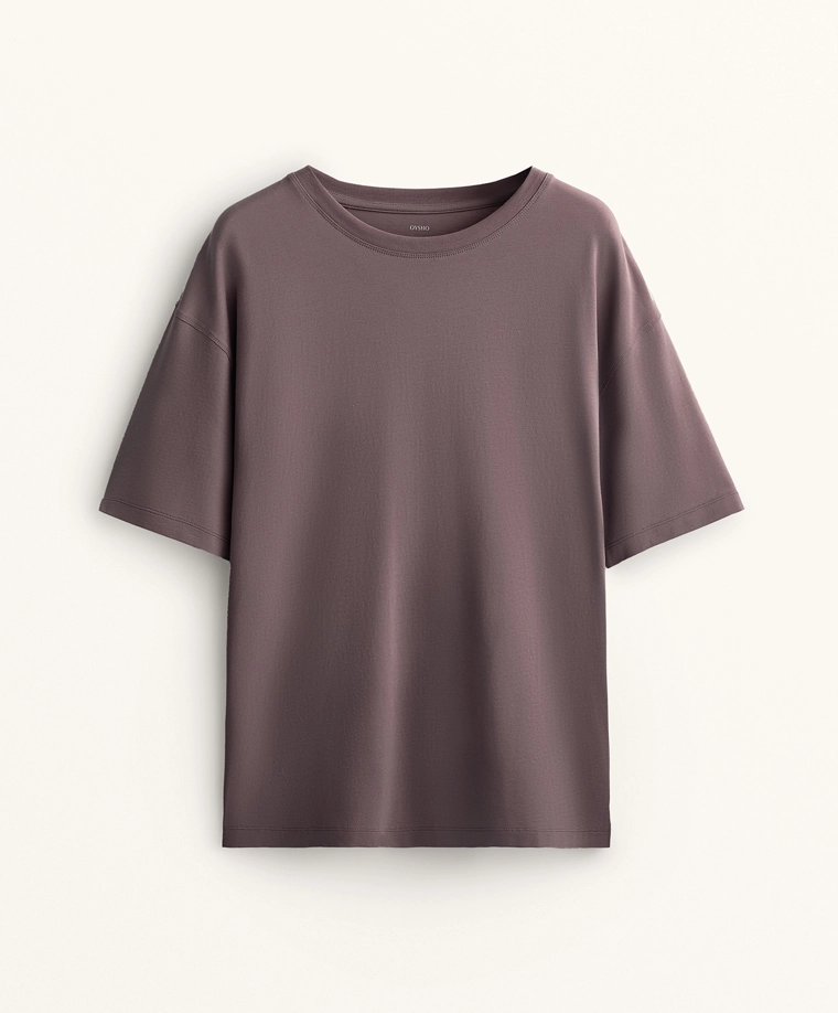 Футболка из хлопкового смесового материала с короткими рукавами