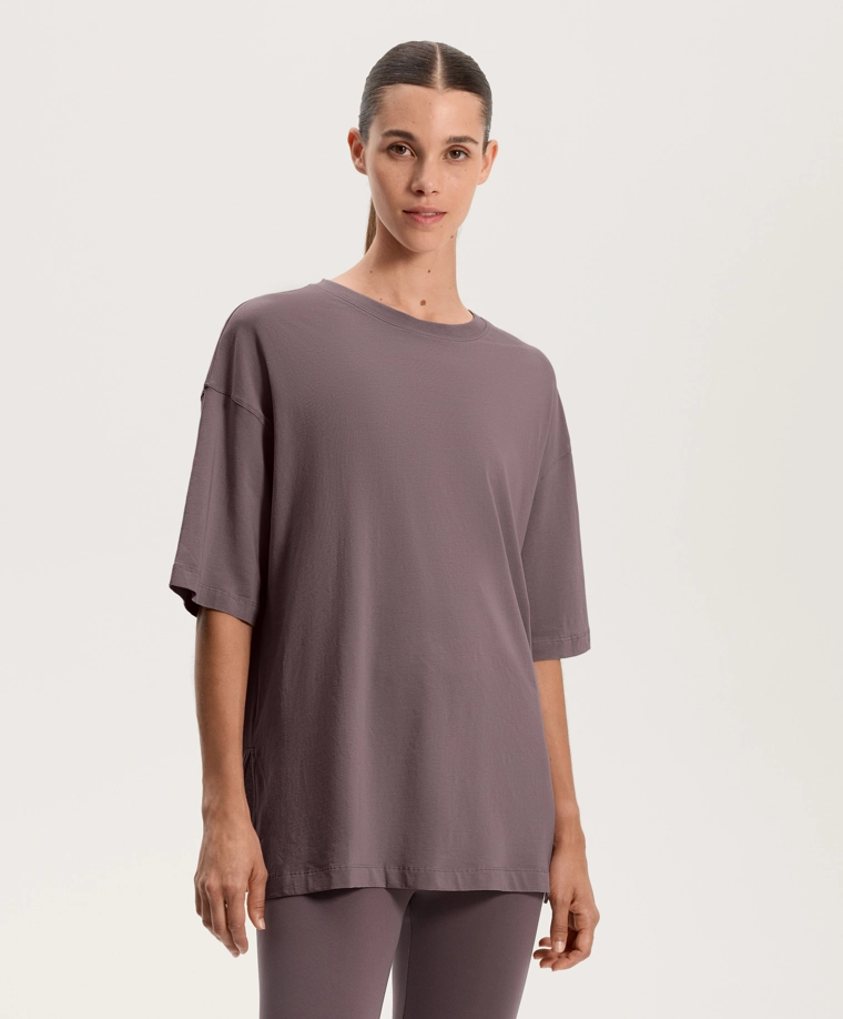 Футболка из хлопкового смесового материала с короткими рукавами