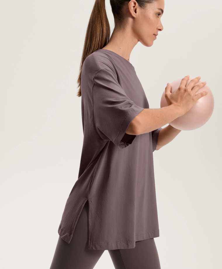 Футболка из хлопкового смесового материала с короткими рукавами