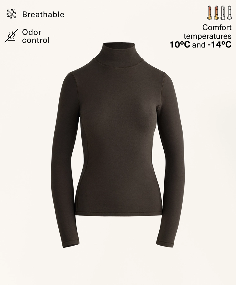 Флисовый термобельевой топ с высоким воротником