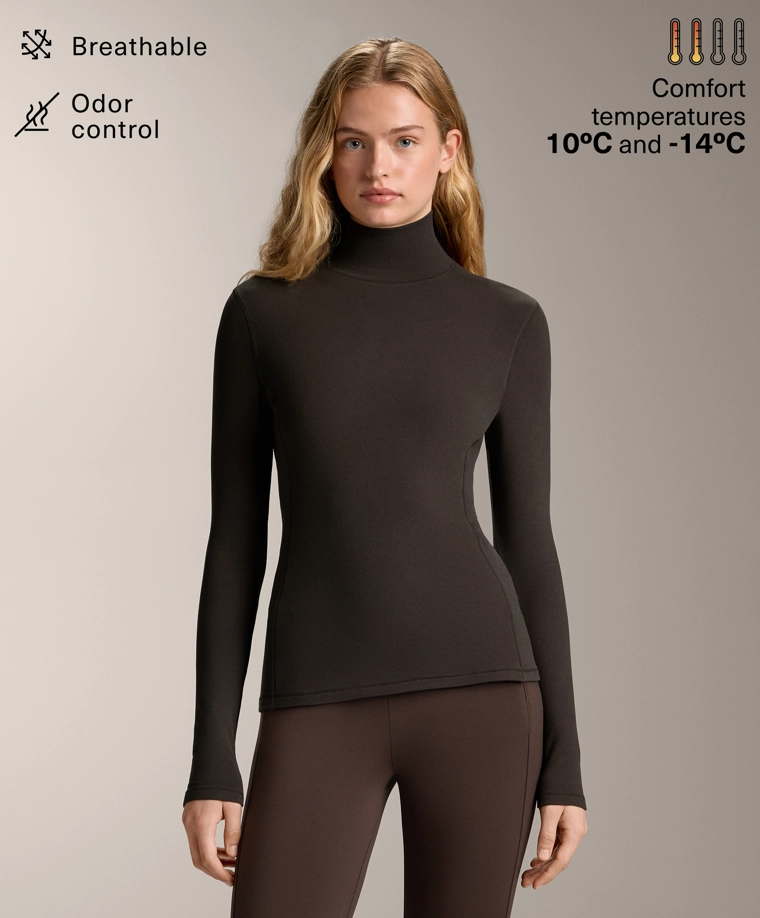 Флисовый термобельевой топ с высоким воротником