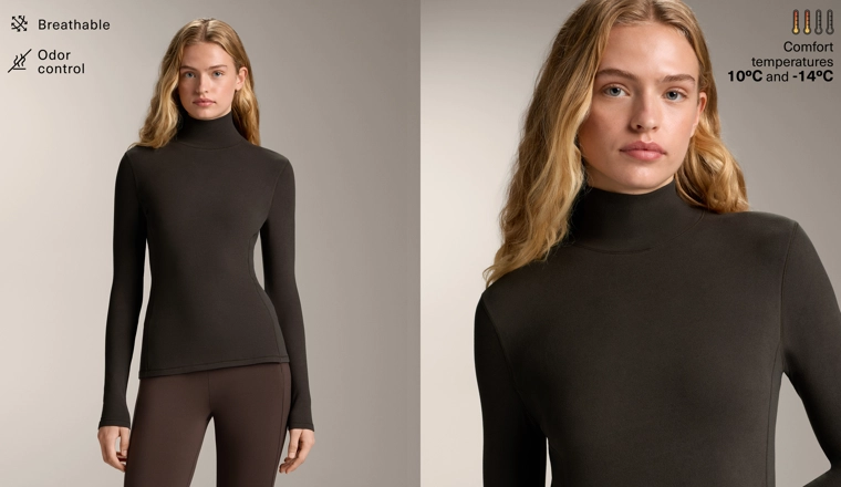 Флисовый термобельевой топ с высоким воротником