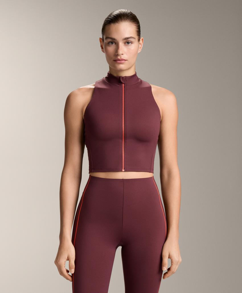 Компрессионный топ с молнией