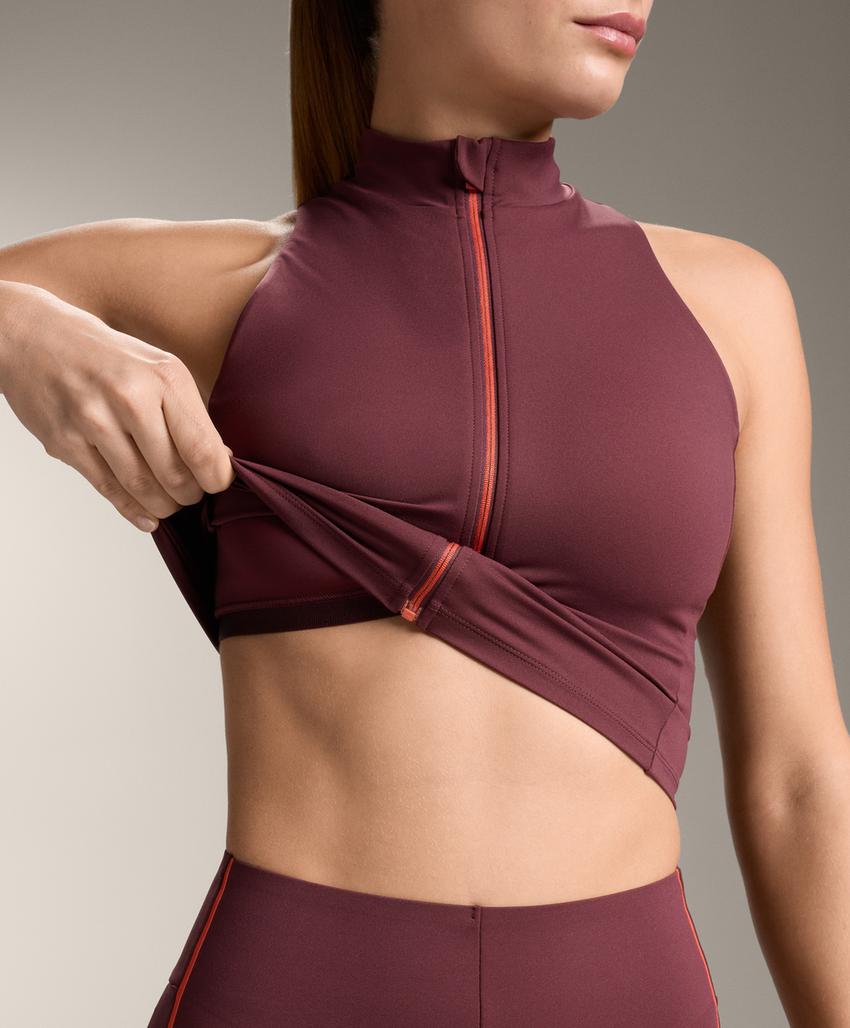 Компрессионный топ с молнией