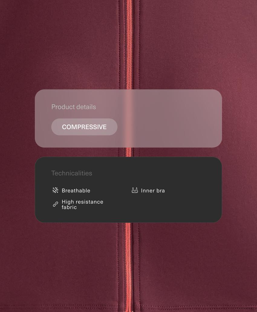 Компрессионный топ с молнией