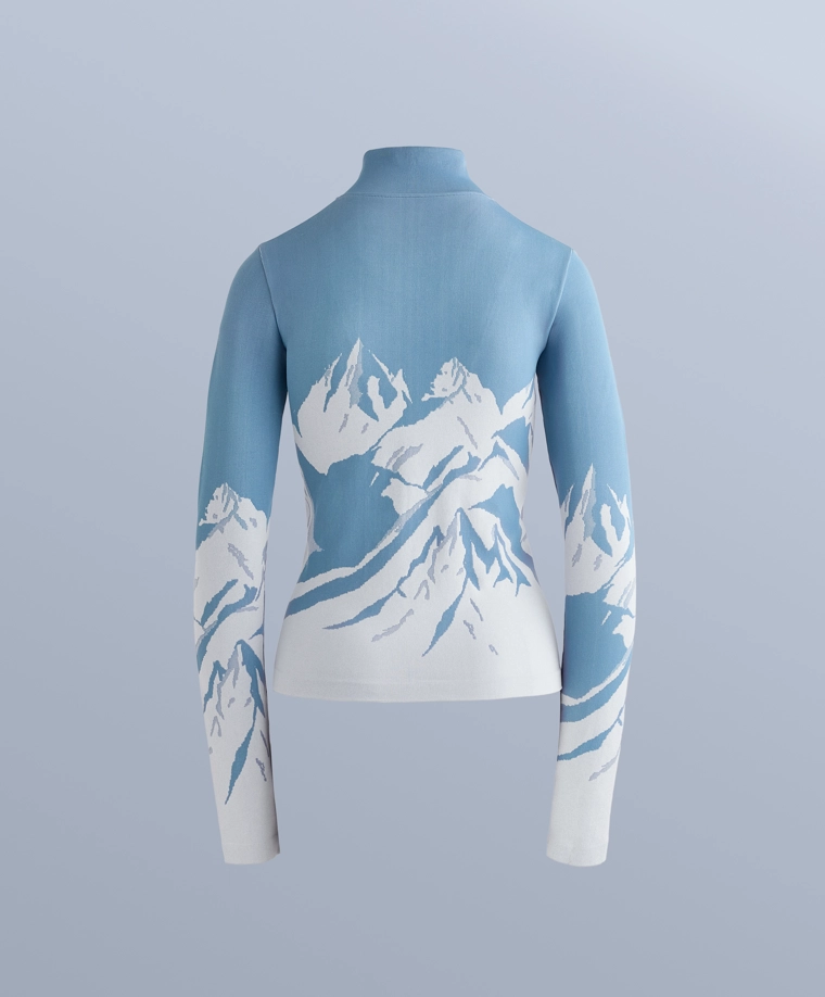 Термобелье из смесовых волокон с застежкой-молнией и принтом, базовый слой