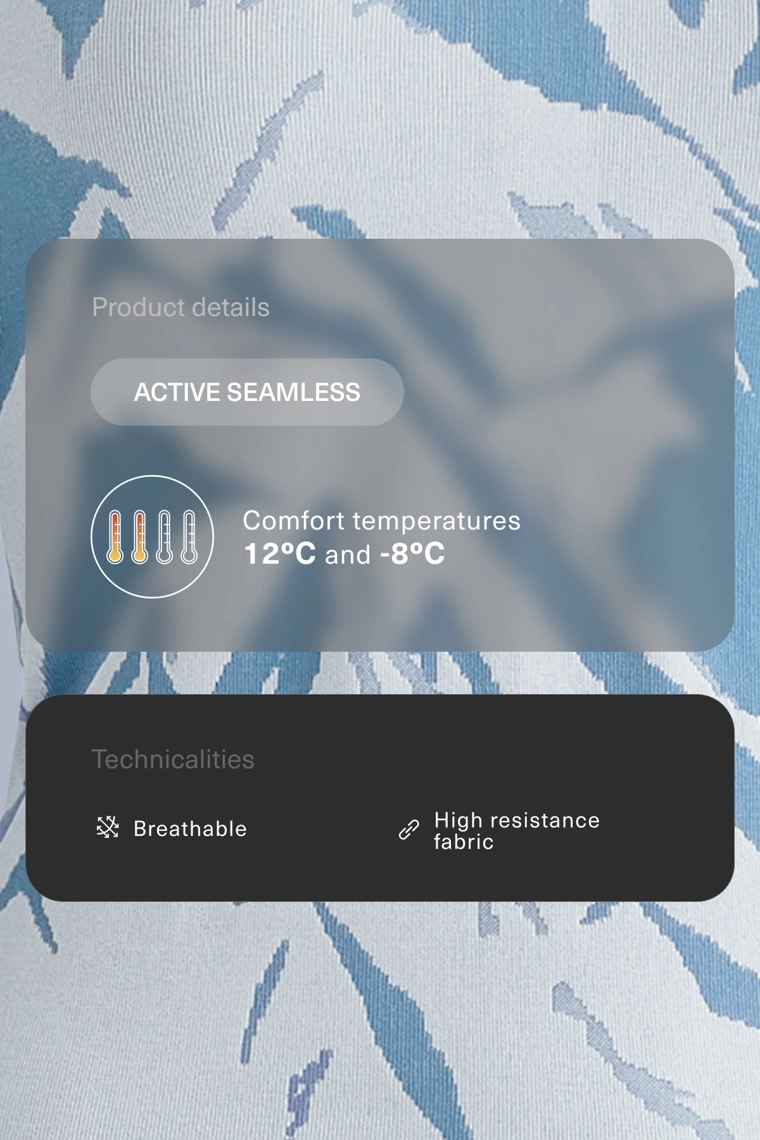Термобелье из смесовых волокон с застежкой-молнией и принтом, базовый слой