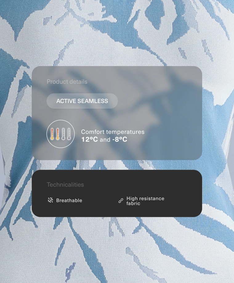 Термобелье из смесовых волокон с застежкой-молнией и принтом, базовый слой